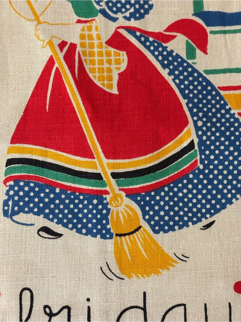 MCM Quality Linens Pure Linen Tea Towel Days Of The Week “Friday” Dutch Girl